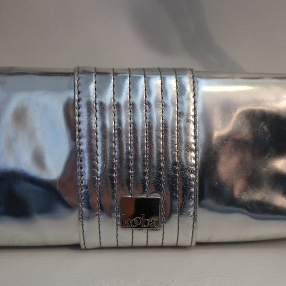 Womens Kooba Silver Chain Strap Leather Clutch Handbag * - Picture 7 of 16